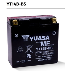 YUASA YT14B-BS 12V 12Ah 210A L+ bezobsługowy akumulator motocyklowy SUCHY z elektrolitem sklep MOTORUS.PL