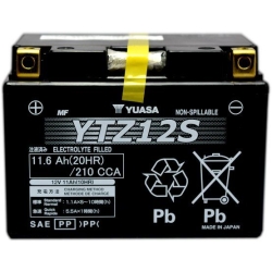 YUASA YTZ12S 12V 11,6Ah 210A L+ żelowy akumulator motocyklowy ZALANY MOTORUS.PL