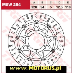 TRW LUCAS MSW254 Przód motocyklowa tarcza hamulcowa Honda CBR1000RR 06-07. VTR1000SP1 00-01, SP2 02-06 MOTORUS.PL