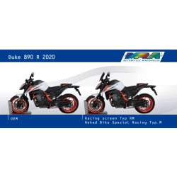 MRA szyba motocyklowa KTM DUKE 890 R 2019-, forma NRM, PRZYCIEMNIANA