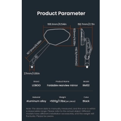 LOBOO Składane lusterka wsteczne srebrne (para) (10.1.11001.011.21)