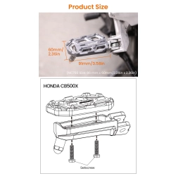 LOBOO Szerokie podnóżki do HONDA CB500X (2014-) (10.3.04290.001.31)