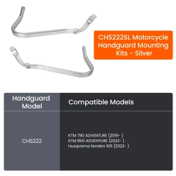LOBOO Osłony dłoni (mocowania, srebrne) KTM 790 ADVENTURE (2019-) KTM 890 ADVENTURE (2023-) Husqvarna Norden 901 (2023-)