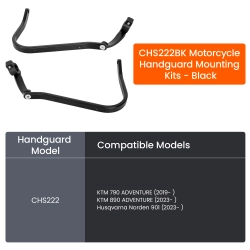 LOBOO Osłony dłoni (mocowania, czarne) KTM 790 ADVENTURE (2019-) KTM 890 ADVENTURE (2023-) Husqvarna Norden 901 (2023-)