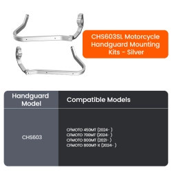 LOBOO Osłony dłoni (mocowania, srebrne) CFMOTO 450MT 700MT 800MT 800MT-X (10.3.34081.001.01)