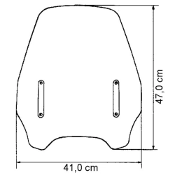 MRA uniwersalna szyba do motocykli bez owiewek NAKED-BIKE, forma HI, BEZBARWNA