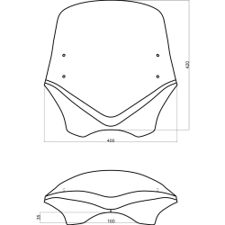 MRA uniwersalna szyba do motocykli bez owiewek NAKED-BIKE, forma VFSC, BEZBARWNA