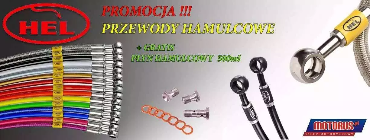 HEL przewody hamulcowe w stalowym oplocie GRATIS DOT MOTUL