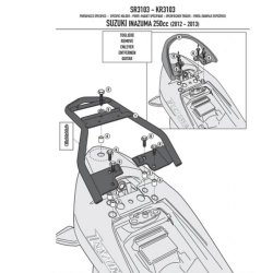 KAPPA stelaż kufra centralnego SUZUKI INAZUMA 250 (12-15) ( BEZ PŁYTY ) MOTORUS.PL