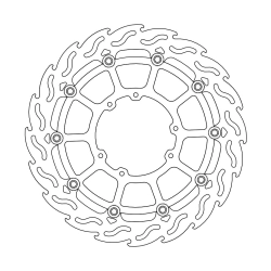 MOTO-MASTER tarcza hamulcowa PŁYWAJĄCA FLAME PRZÓD SUPERMOTO 320MM Z ALUMINIOWYM ŚRODKIEM DO ZACISKU 4-TŁOCZKOWEGO MOTO-