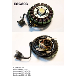 ELECTROSPORT ESG803 stator uzwojenie alternatora POLARIS SPORTSMAN 450/500 (07-09)