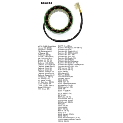 ELECTROSPORT ESG814 stator uzwojenie alternatora DUCATI / MOTO GUZZI (STARE MODELE) (2 KABLE)