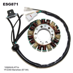 ELECTROSPORT ESG871 stator uzwojenie alternatora YAMAHA YFZ350 BANSHEE (87-94) ( Z IMPULSATOREM)