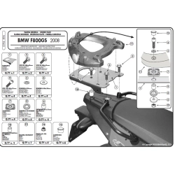 KAPPA stelaż kufra centralnego BMW F 650GS / F 800GS (08-11) ( Z PŁYTĄ MONOKEY ) MOTORUS.PL