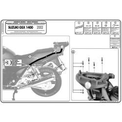 KAPPA stelaż kufra centralnego SUZUKI GSX 1400 (02-09) ( BEZ PŁYTY ) MOTORUS.PL
