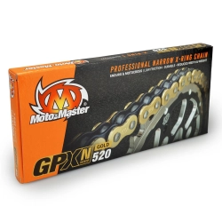 MOTO-MASTER łańcuch napędowy GPXN-520G PROFESSIONAL NARROW X-RING MOTOCROSS,ENDURO RACING X-RING CHAIN KOLOR ZŁOTY,CZARN