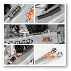 MOTO-MASTER przewód hamulcowy w STALOWYM oplocie PRZÓD FANTIC XE/XX/XXF, YAMAHA YZ/YZF/WR/WRF 250\450 08- (PATRZ OPIS DO