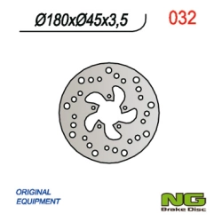 NG032 tarcza hamulcowa PRZÓD/TYŁ GAS GAS PAMPERA 125/250/370 98, EC 50 99, TXTBOY 50 00-02, (180X45X3,5MM) (5X6,5MM)