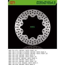 NG1271 tarcza hamulcowa PRZÓD BMW K75C/RT/S 94-96, PRZÓD/TYŁ K100 84-93, K1100 92-00 (285X165X4,8) (10X5,5MM)