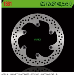 NG1361 tarcza hamulcowa TYŁ APRILIA ETV 1000 CAPONORD 01-07 (272X140,5X5) (6X8,5MM)