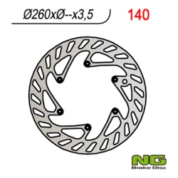 NG140 tarcza hamulcowa PRZÓD KTM/ HUSQVARNA/ HUSABERG/(260x-x3,5/ 3/ 3)