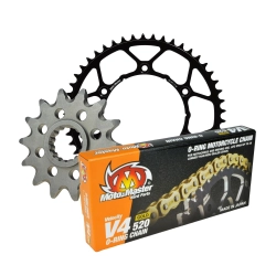 MOTO-MASTER ZESTAW NAPĘDOWY KOMPLETNY KTM/HUSQVARNA/GASGAS 13/50/120 ŁAŃCUCH V4-520G O-RING GOLD-ZŁOTY (MADE IN JAPAN) (
