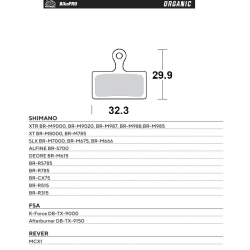 MOTO-MASTER WYPRZEDAŻ BIKE PRO klocki hamulcowe ROWEROWE ORGANICZNE PASUJE DO SHIMANO XTR BR-M9000, BR-M9020, BR-M987, B