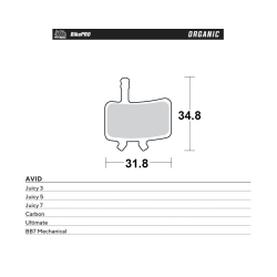 MOTO-MASTER WYPRZEDAŻ BIKE PRO klocki hamulcowe ROWEROWE ORGANICZNE PASUJE DO AVID JUICY 3, JUICY 5, JUICY 7, CARBON, UL