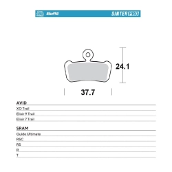 MOTO-MASTER WYPRZEDAŻ BIKE PRO klocki hamulcowe ROWEROWE SINTER PRO METALICZNE PASUJE DO AVID XO TRAIL, ELIXIR 9 TRAIL,