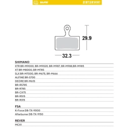 MOTO-MASTER WYPRZEDAŻ BIKE PRO klocki hamulcowe ROWEROWE SINTER SPORT METALICZNE PASUJE DO SHIMANO XTR BR-M9000, BR-M902