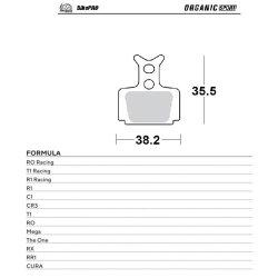 MOTO-MASTER WYPRZEDAŻ BIKE PRO klocki hamulcowe ROWEROWE ORGANICZNE SPORT PASUJE DO FORMULA CURA, RO RACING, T1 RACING,
