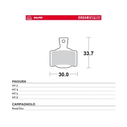 MOTO-MASTER WYPRZEDAŻ BIKE PRO klocki hamulcowe ROWEROWE ORGANICZNE PRO PASUJE DO MAGURA MT 2, MT 4, MT 6, MT 8, CAMPAGN