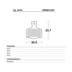 MOTO-MASTER WYPRZEDAŻ BIKE PRO klocki hamulcowe ROWEROWE ORGANICZNE SPORT PASUJE DO MAGURA MT 2, MT 4, MT 6, MT 8, CAMPA