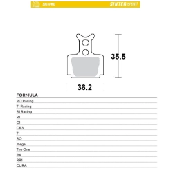MOTO-MASTER WYPRZEDAŻ BIKE PRO klocki hamulcowe ROWEROWE SINTER SPORT METALICZNE PASUJE DO FORMULA CURA, RO RACING, T1 R