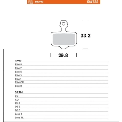 MOTO-MASTER WYPRZEDAŻ BIKE PRO klocki hamulcowe ROWEROWE SINTER METALICZNE PASUJE DO AVID ELIXIR 9,7,5,3,1,CR,R, SRAM XX
