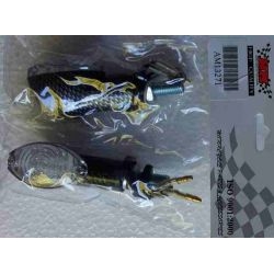 AM13271 kierunkowskazy uniwersalne Carbon owal diodowe LED białe klosze 2 szt.