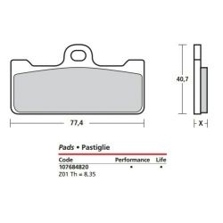 BREMBO 107684820 Z01 klocki hamulcowe do zacisków monobloc 101740/41, 973760/61