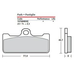 BREMBO 107684830 Z01 klocki hamulcowe do zacisków XA3B860/61, XA3B830/31