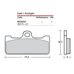 BREMBO M028Z04 Z01 klocki hamulcowe do zacisków XA3B860 XA3B861, XA3B830 XA3B831, 104813 104814