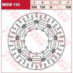 TRW LUCAS MSW110 motocyklowa pływająca tarcza hamulcowa 320mm