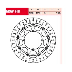 TRW MSW118 tarcza hamulcowa PŁYWAJĄCA średnica 320mm