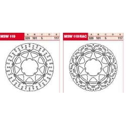 TRW LUCAS MSW119 motocyklowa pływająca tarcza hamulcowa 320mm