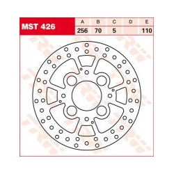 Tarcza hamulcowa tył stała, 256/70x6mm 4x110mm, średnica otworów mocujących 8,5mm (zawiera otwory do