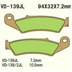 VESRAH VD-139JL Sintered motocyklowe klocki hamulcowe sklep motocyklowy MOTORUS.PL