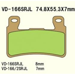 VESRAH VD-166SRJL SUPER RACING klocki hamulcowe HONDA CBR600F 99-00, CBR600F 01-07, CBR600F4 99-00, CBR900RR 98-99, CB11