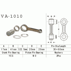 VESRAH VA-1010 korbowód HONDA TRX300 88-00, TRX 300EX 93-08 sklep MOTORUS.PL