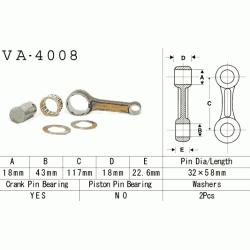 VESRAH VA-4008 korbowód KAWASAKI KEF300 95-00, KLF300 86-05, KVF300 89-02 sklep MOTORUS.PL