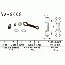 VESRAH VA-8008 korbowód KAWASAKI KX125 98-02 sklep MOTORUS.PL