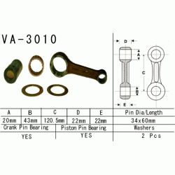 VESRAH VA-3010 korbowód SUZUKI LTA400 EIGER 02-08 sklep MOTORUS.PL