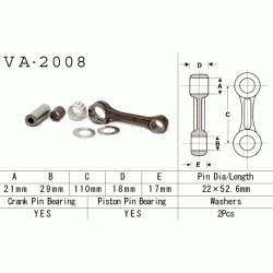 VESRAH VA-2008 korbowód YAMAHA YFM350 BANSHEE 87-06 sklep MOTORUS.PL